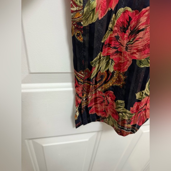 Women’s Victoria’s Secret Gold Label Vintage Floral Paisley Sheer Top M 90s - Picture 5 of 9